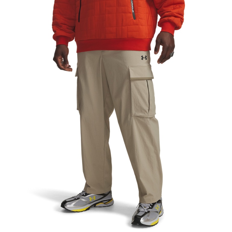 Męskie spodnie cargo Under Armour UA Unstoppable Textured Woven - beżowe