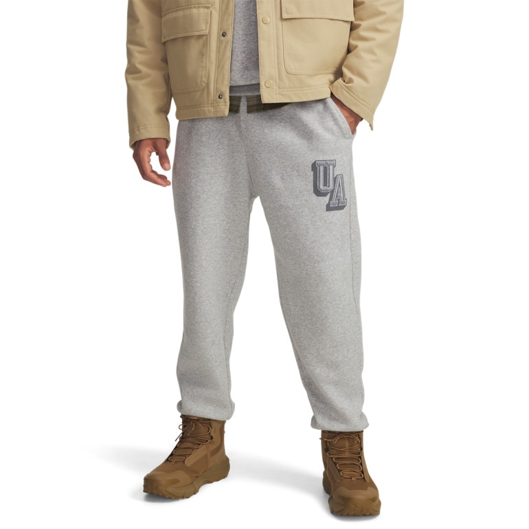 Męskie spodnie dresowe joggery Under Armour UA Icon Flc Graphic - szare