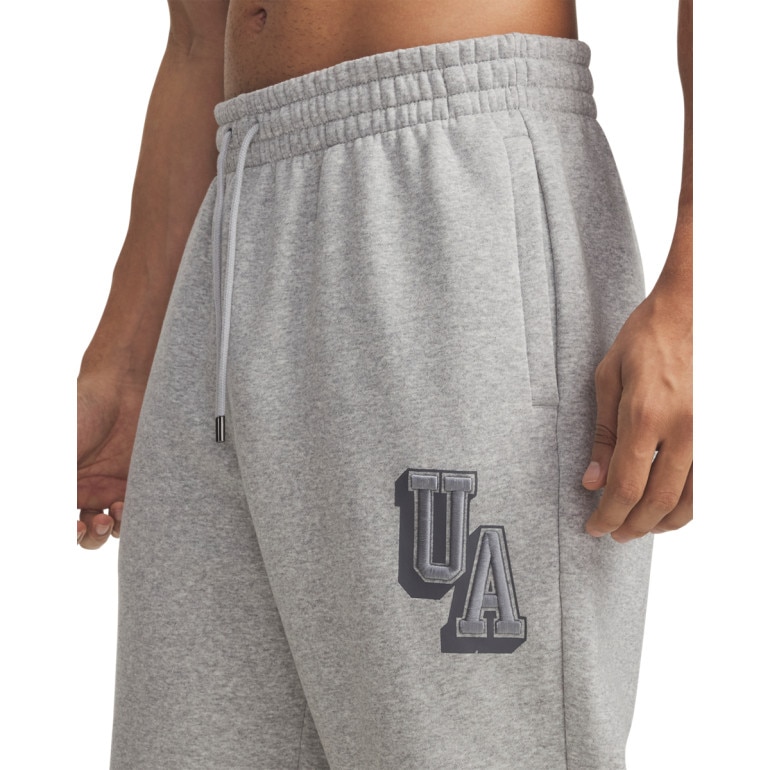 Męskie spodnie dresowe joggery Under Armour UA Icon Flc Graphic - szare
