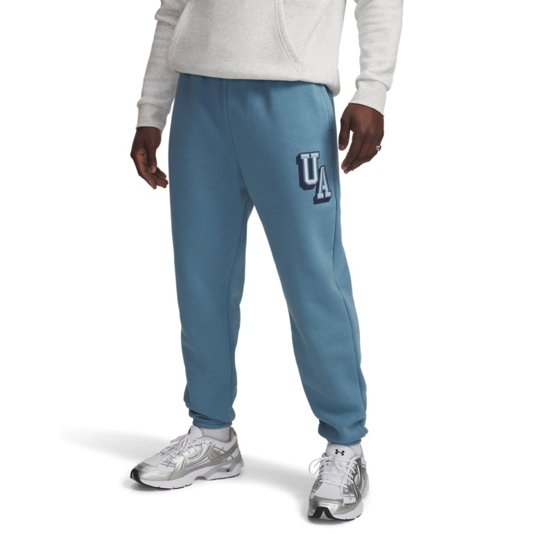 Męskie spodnie dresowe joggery Under Armour UA Icon Flc Graphic - niebieskie