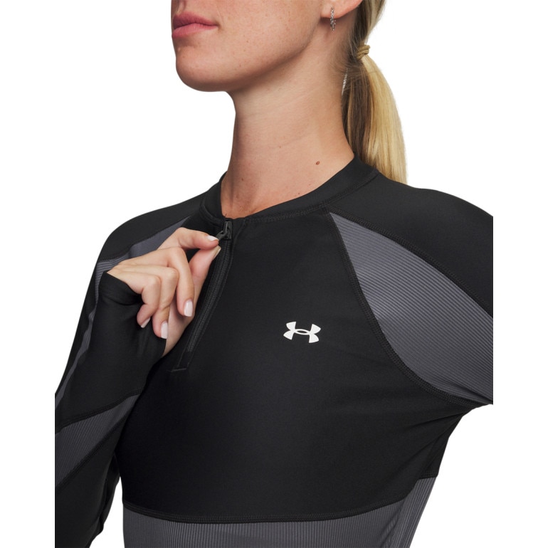 Damski longsleeve treningowy Under Armour UA HG Rib 1/4 Zip - czarny
