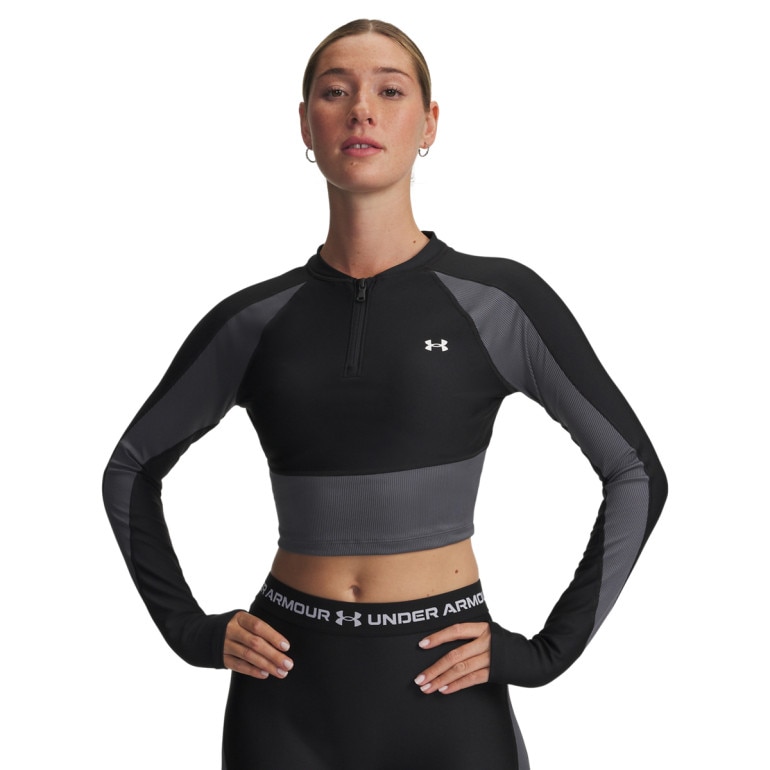 Damski longsleeve treningowy Under Armour UA HG Rib 1/4 Zip - czarny