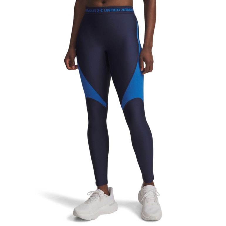 Damskie legginsy treningowe Under Armour HeatGear Rib - niebieskie