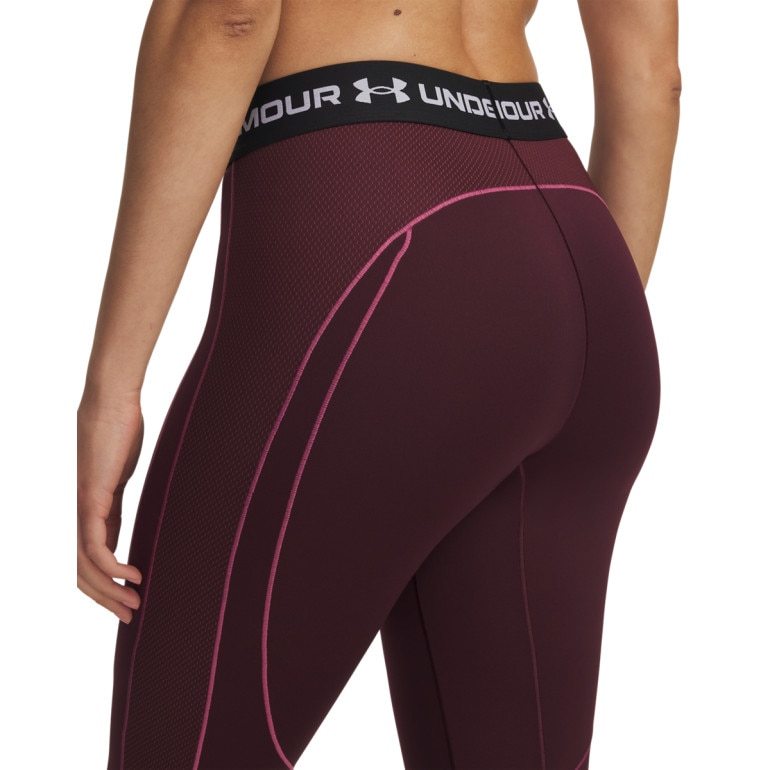 Damskie legginsy treningowe Under Armour UA ColdGear Textured Legging - bordowe