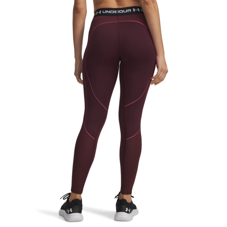 Damskie legginsy treningowe Under Armour UA ColdGear Textured Legging - bordowe