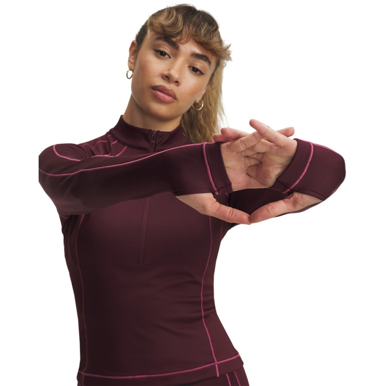 Damski longsleeve treningowy Under Armour UA ColdGear Textured 1/2 Zip - fioletowy