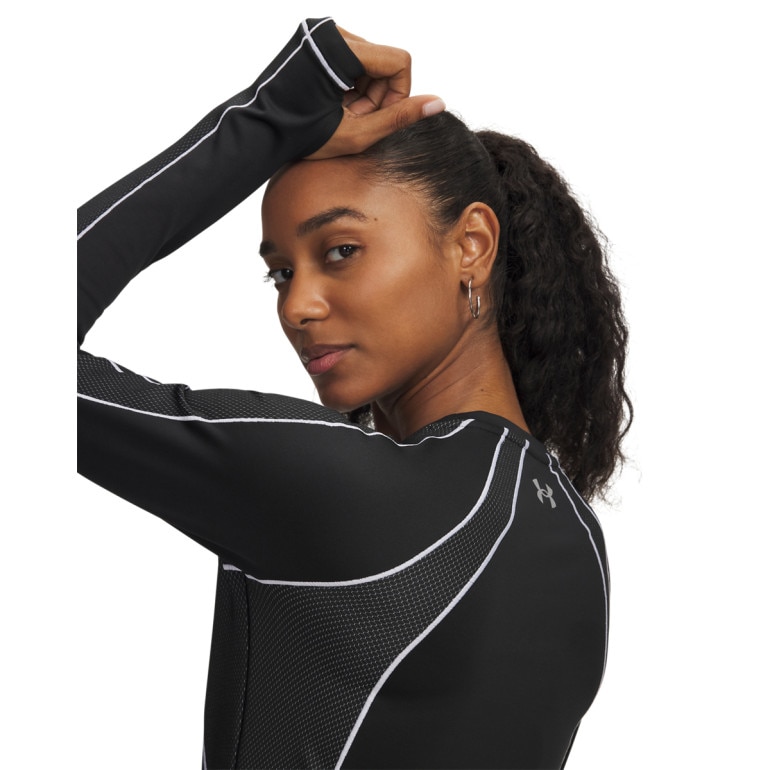 Damski longsleeve treningowy Under Armour UA ColdGear Textured Crew - czarny