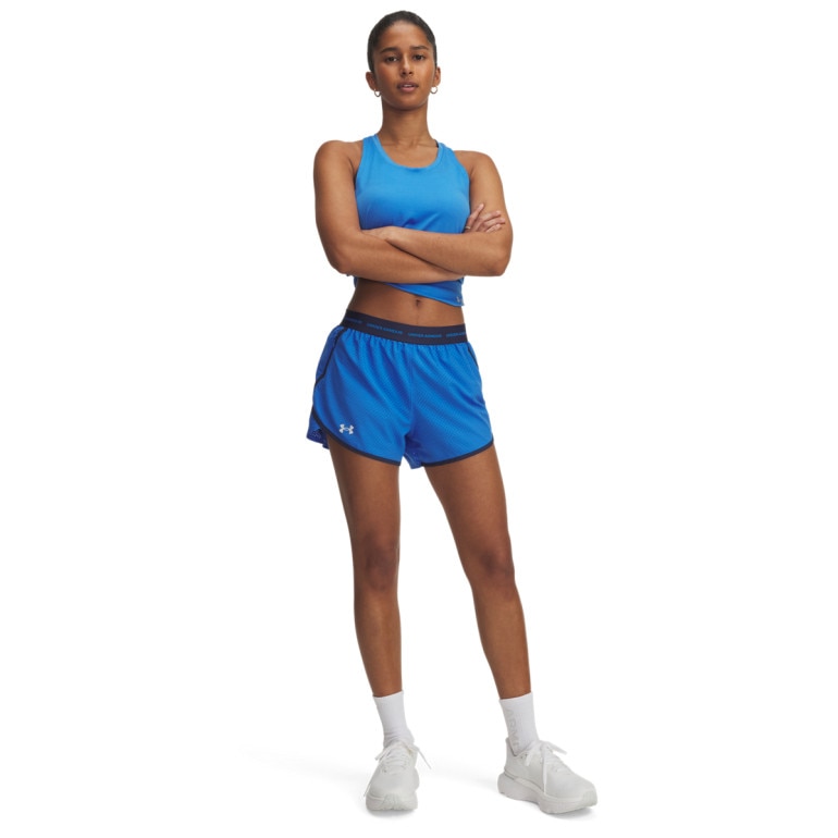 Damskie spodenki do biegania Under Armour UA Fly By 3'' Novelty Short - niebieskie