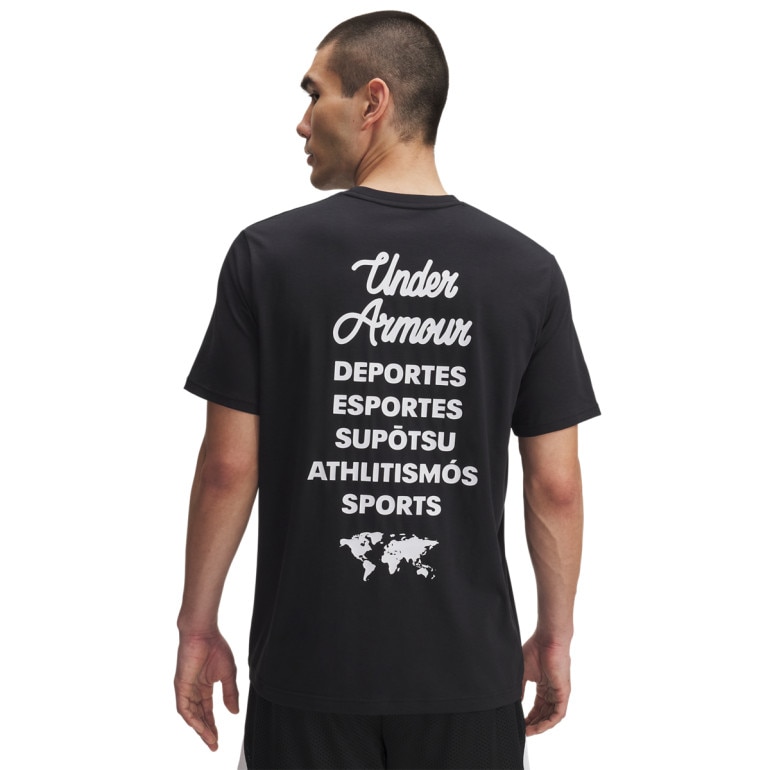 Męski t-shirt z nadrukiem Under Armour UA Sports Wordmark - czarny