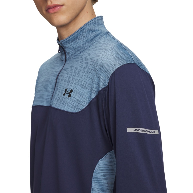 Męska bluza treningowa nierozpinana bez kaptura Under Armour UA Tech Utility 1/4 Zip - granatowa