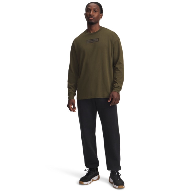 Męski longsleeve z nadrukiem Under Armour Project Rock LS - khaki