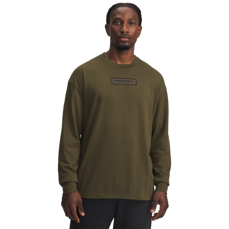 Męski longsleeve z nadrukiem Under Armour Project Rock LS - khaki