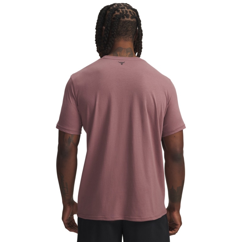 Męski t-shirt z nadrukiem Under Armour Project Rock Q3 SS 1 - różowy