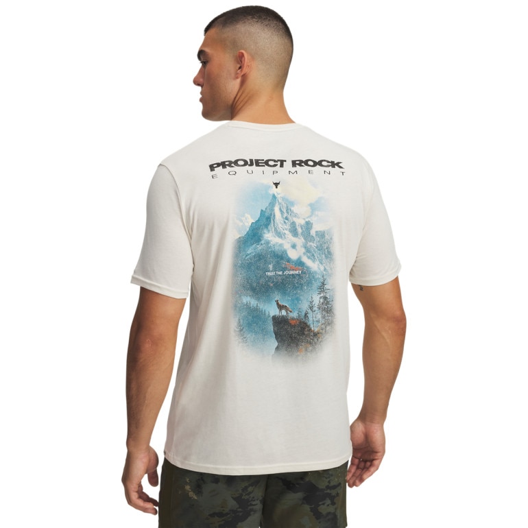 Męski t-shirt z nadrukiem Under Armour Project Rock - biały