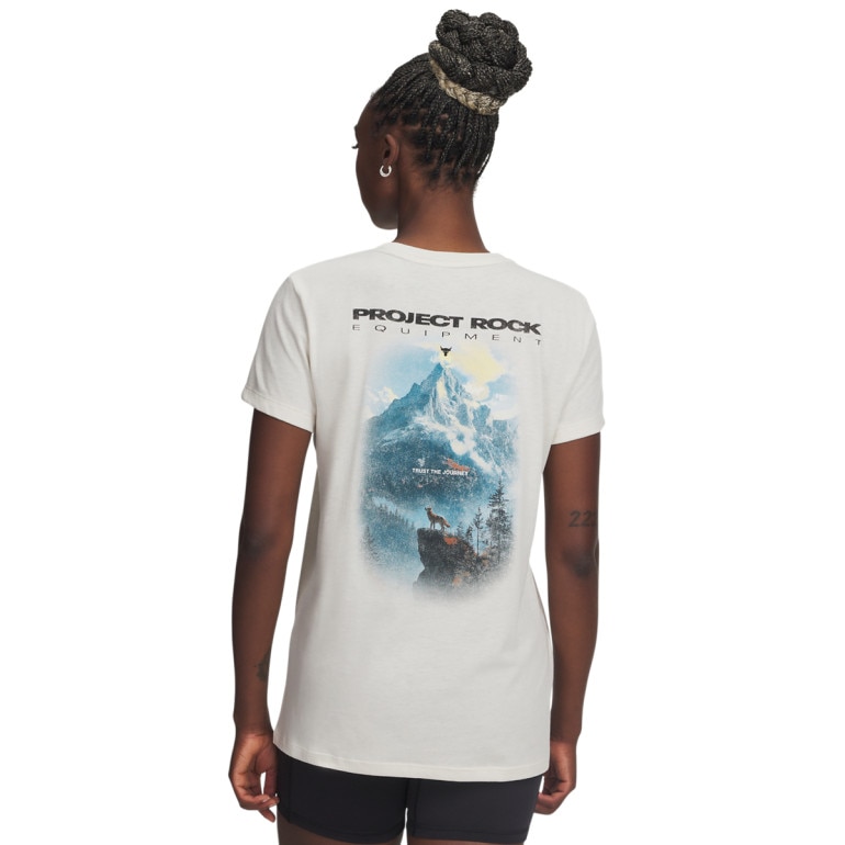 Damski t-shirt z nadrukiem Under Armour Project Rock Graphic - biały
