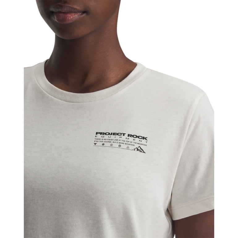 Damski t-shirt z nadrukiem Under Armour Project Rock Graphic - biały