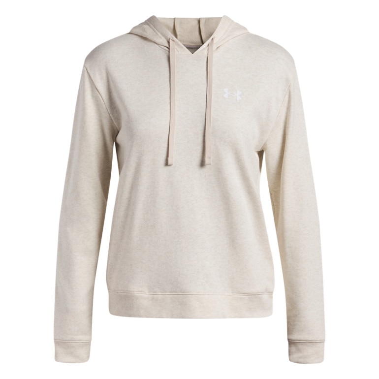 Damska bluza dresowa nierozpinana z kapturem Under Armour UA Rival Terry Hoodie - beżowa