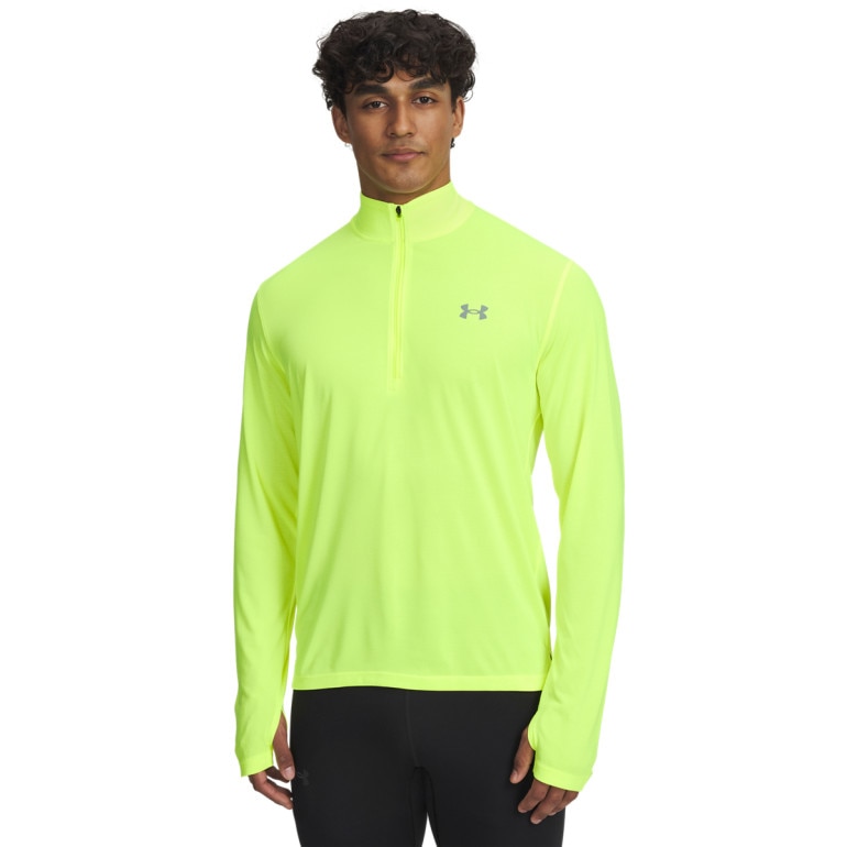 Męski longsleeve do biegania Under Armour UA Launch 1/4 ZIP - żółty