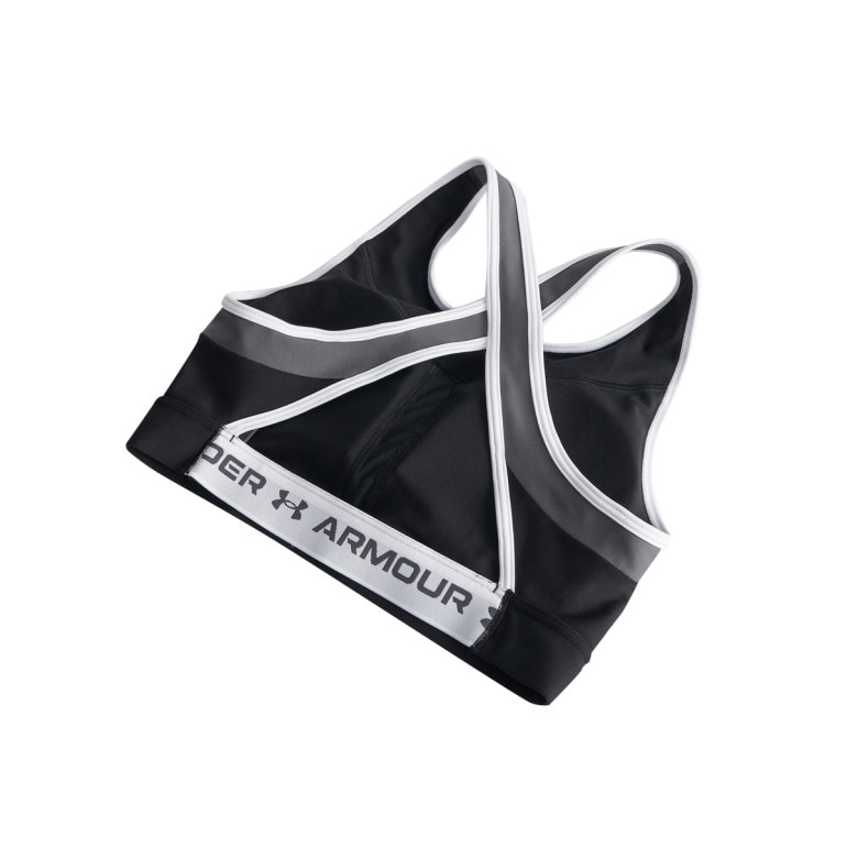 Damski biustonosz treningowy Under Armour UA Crossback Mid Open Back - czarny