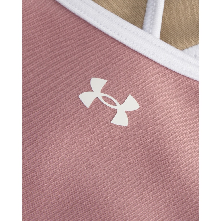 Damski biustonosz treningowy Under Armour UA Crossback Mid Open Back - różowy