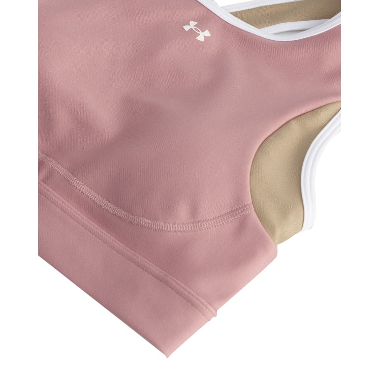 Damski biustonosz treningowy Under Armour UA Crossback Mid Open Back - różowy