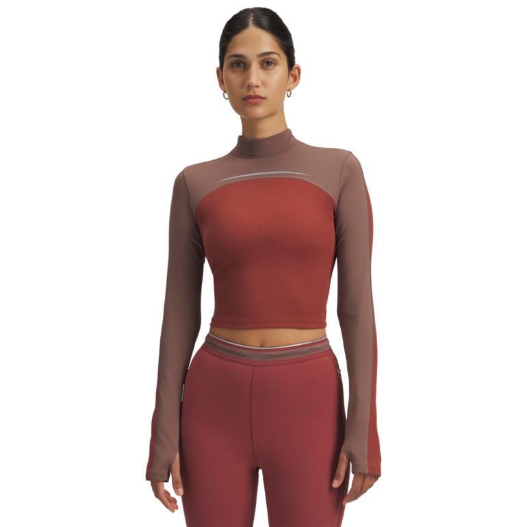 Damski longsleeve treningowy top Under Armour UA Halo CW Mock - czerwony