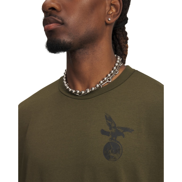 Męski t-shirt z nadrukiem Under Armour UA Project Rock SS - khaki