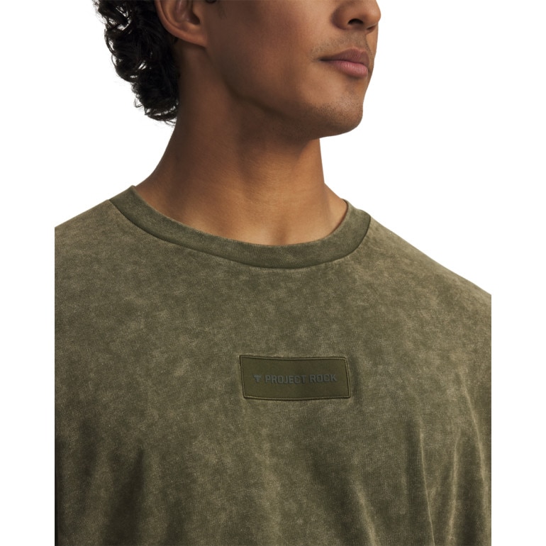 Męski t-shirt oversize z nadrukiem Under Armour Project Rock - zielony
