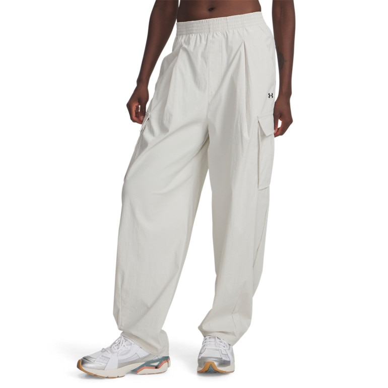 Damskie spodnie cargo Under Armour UA Unstoppable Rstop Cargo - białe