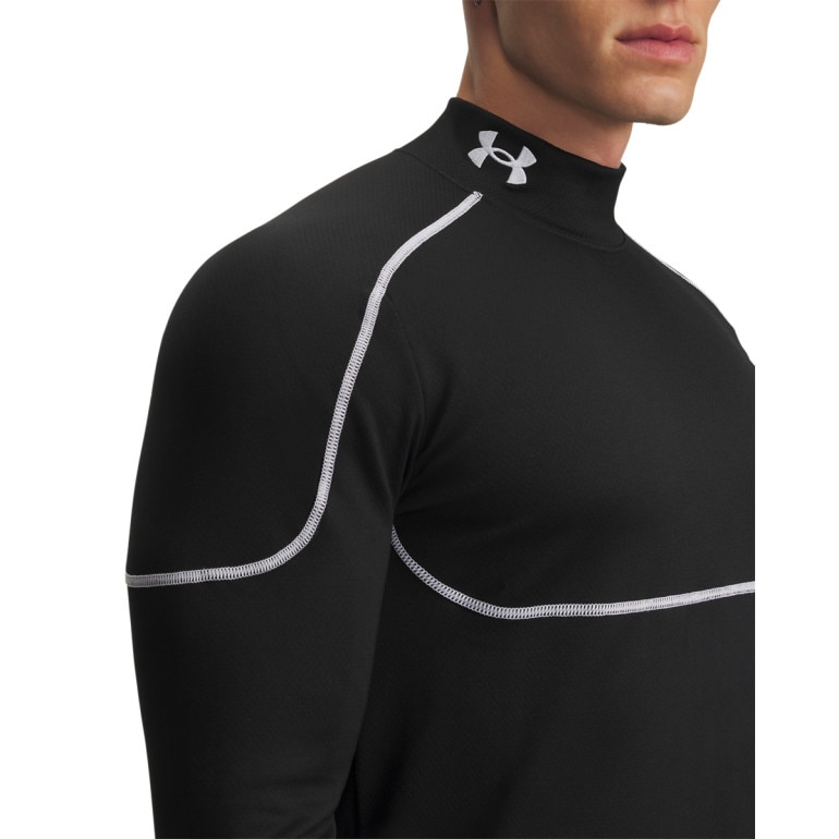 Męski longsleeve treningowy Under Armour Cold Weather Grid LS Mock - czarny