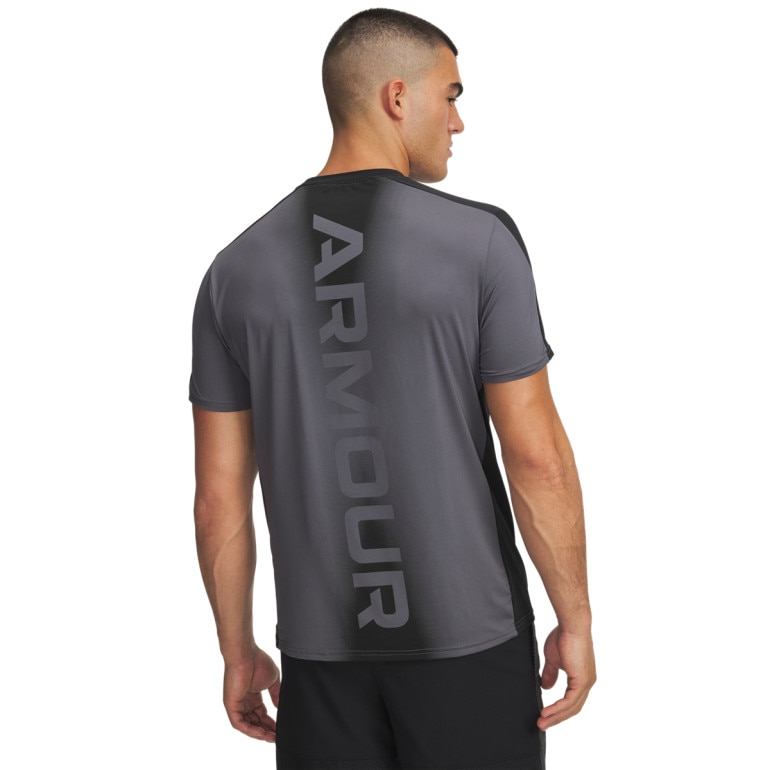 Męska koszulka treningowa Under Armour HeatGear Wordmark - szara