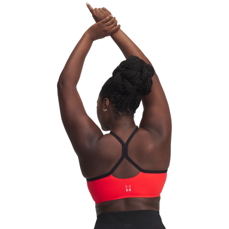 Damski biustonosz treningowy Under Armour UA Halo Bonded Bra - czerwony 