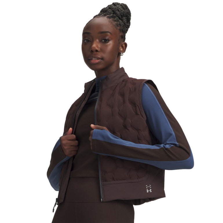 Damska kamizelka puchowa pikowana Under Armour UA Halo CW Vest - brązowa