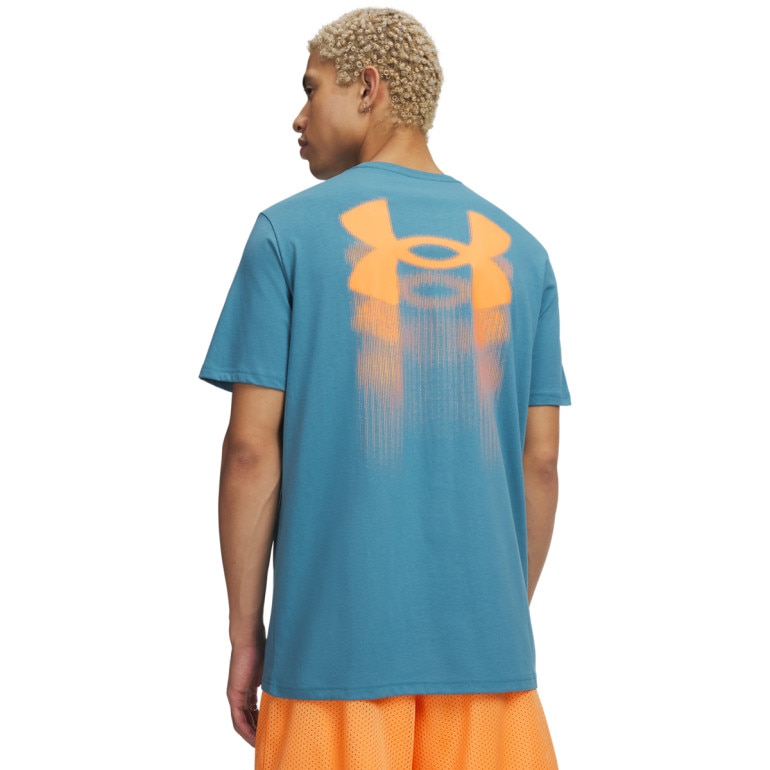 Męski t-shirt z nadrukiem Under Armour UA M Blur Logo SS - niebieski