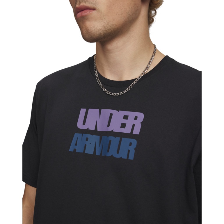 Męski t-shirt z nadrukiem Under Armour UA M BLOCK LOGO - czarny