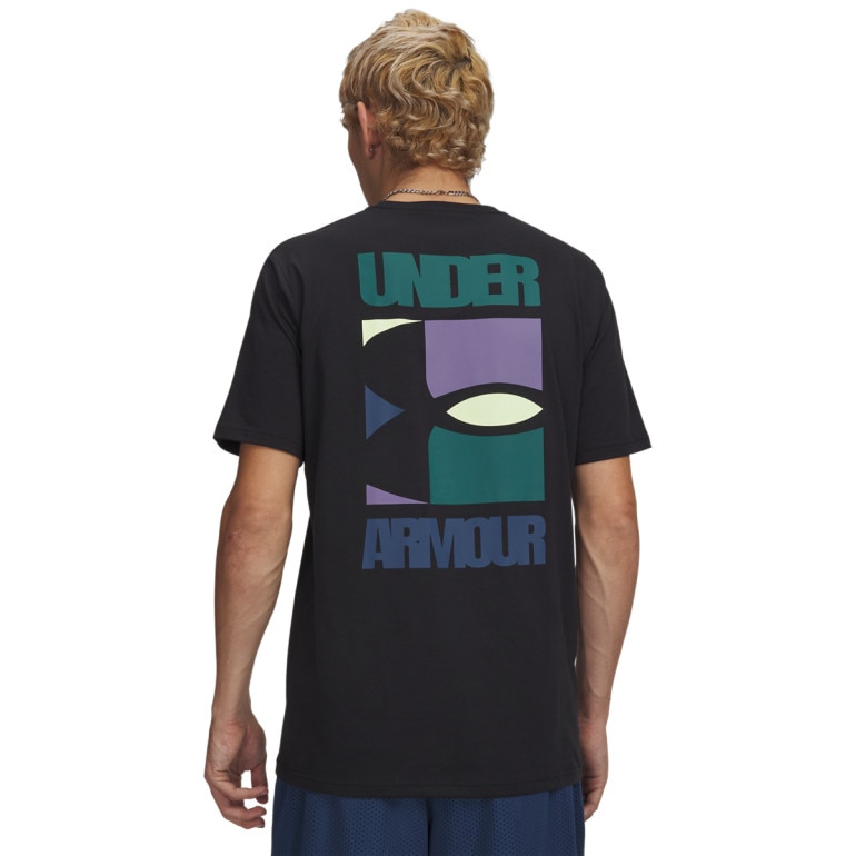 Męski t-shirt z nadrukiem Under Armour UA M BLOCK LOGO - czarny