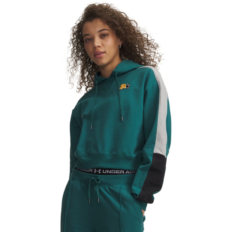 Damska bluza nierozpinana z kapturem Under Armour Sport Terry Trend Hoodie - zielona