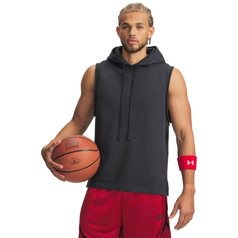 Męski top treningowy z kapturem Under Armour Curry SLVS Hoodie - szary