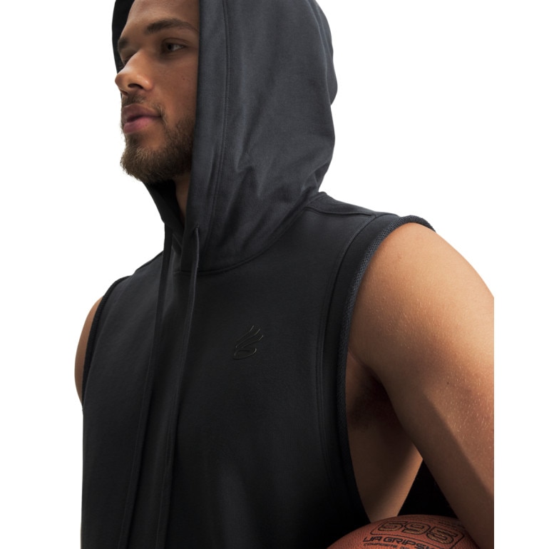 Męski top treningowy z kapturem Under Armour Curry SLVS Hoodie - szary
