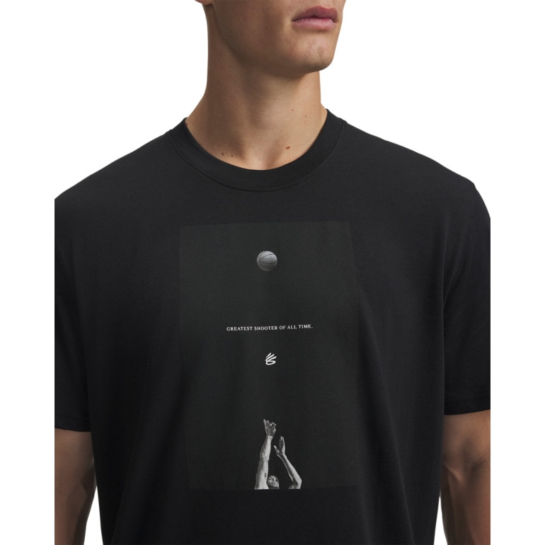 Męski t-shirt z nadrukiem Under Armour Curry Greatest Shooter Tee - czarny