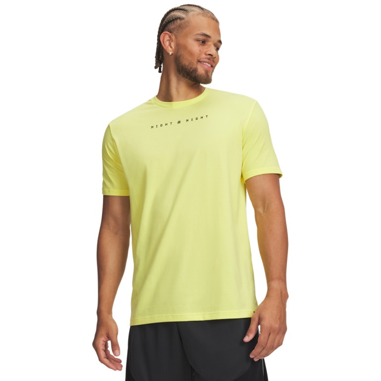 Męski t-shirt z nadrukiem Under Armour Curry Night Night Tee - żółty