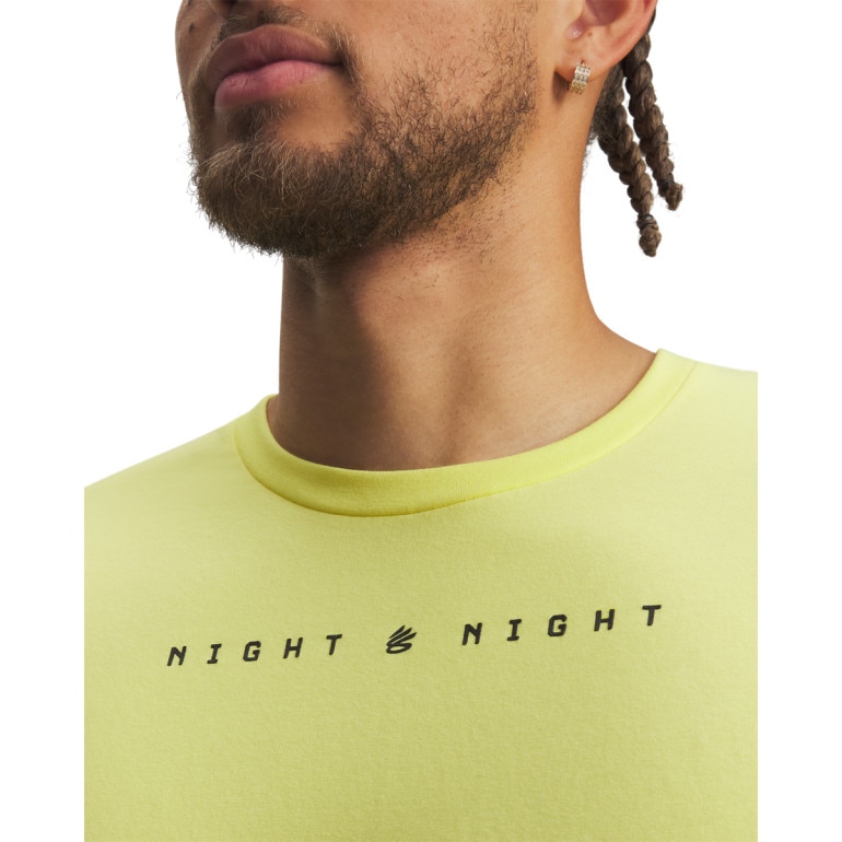 Męski t-shirt z nadrukiem Under Armour Curry Night Night Tee - żółty