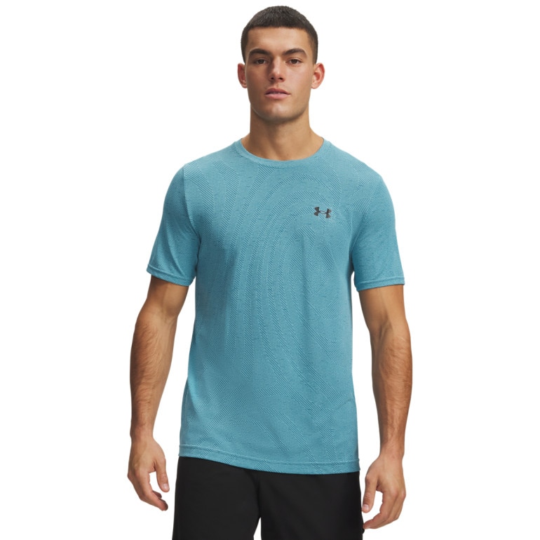 Męska koszulka treningowa Under Armour Vanish Seamless Novelty SS - niebieska