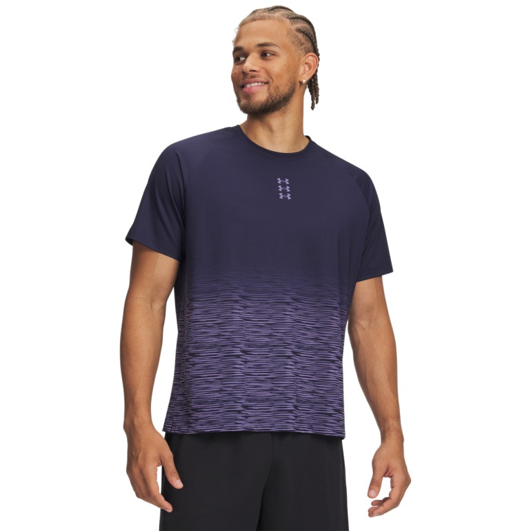 Męska koszulka od koszykówki Under Armour UA Hoops SS Shooting Shirt - fioletowa
