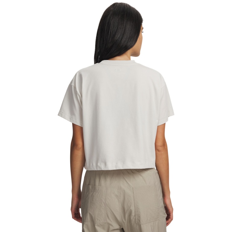 Damska koszulka z nadrukiem Under Armour UA Bungee Hem Tee - biała