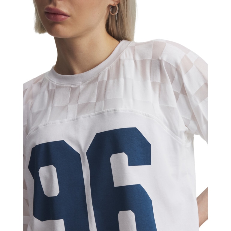 Damska koszulka z nadrukiem Under Armour UA Burnout 96 Tee - biała