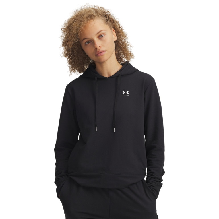 Damska bluza dresowa nierozpinana z kapturem Under Armour Sport Terry Hoodie - czarna