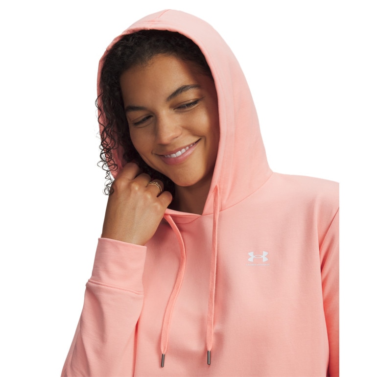 Damska bluza dresowa nierozpinana z kapturem Under Armour Sport Terry Hoodie - różowa