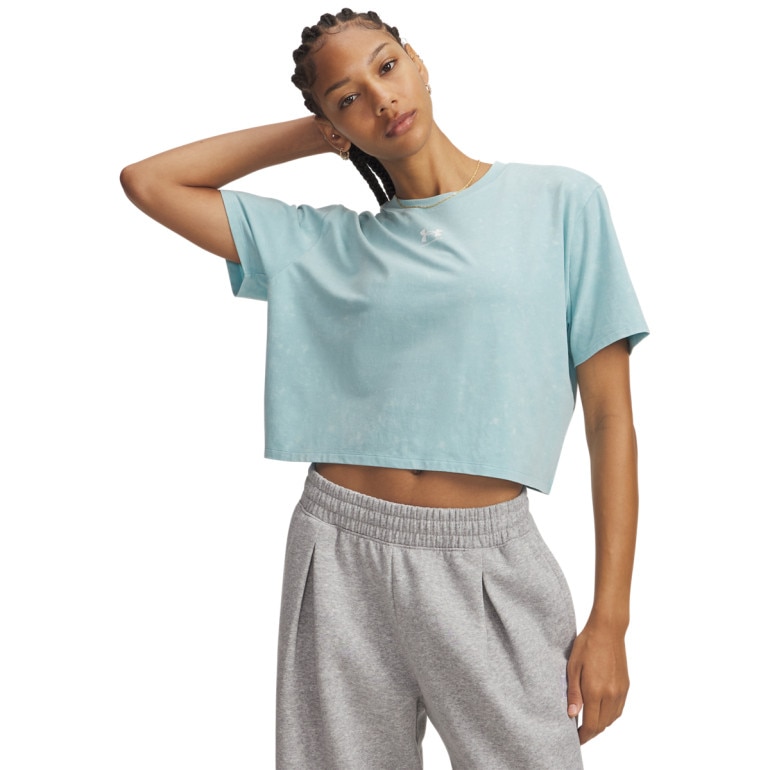Damski t-shirt Under Armour UA Rival Boxy Tee Wash - niebieski