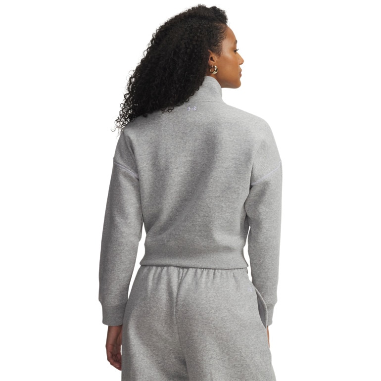 Damska bluza nierozpinana bez kaptura Under Armour Rival Fleece Script HZ - szara